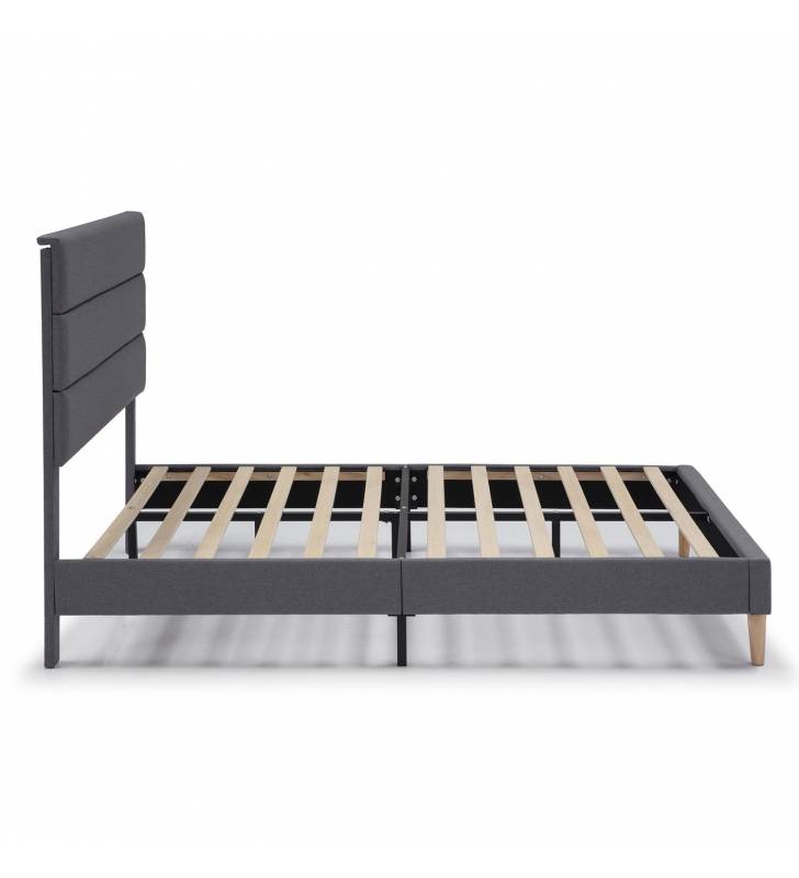Cama tapizada Adriana gris oscuro 3