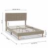 Cama Tapizada Sherezade color beige medidas