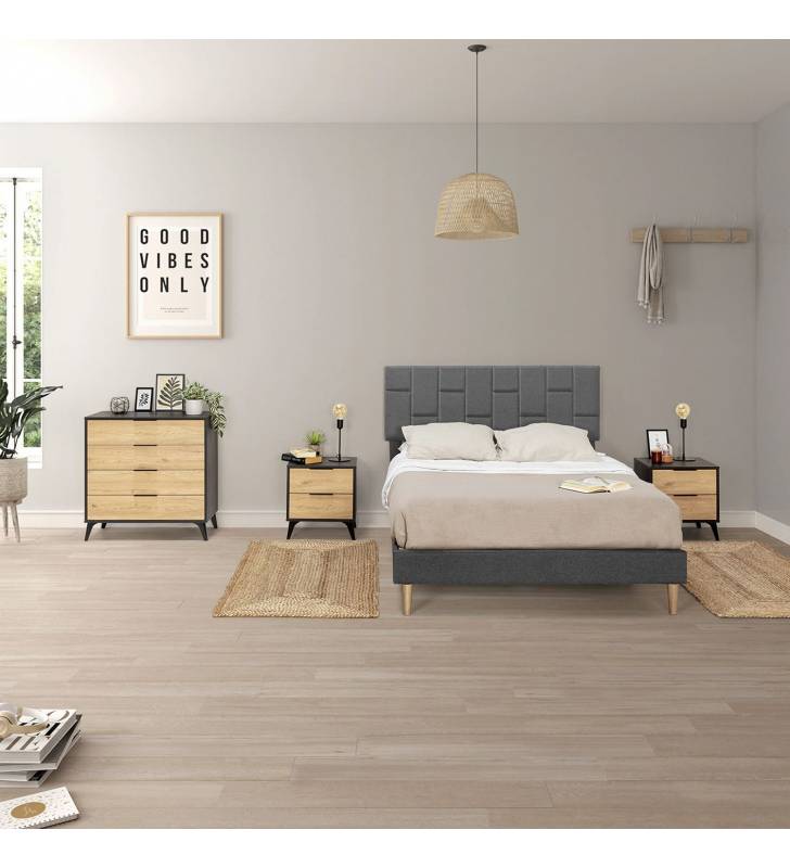 Cama Tapizada Sherezade color gris oscuro Topmueble 1