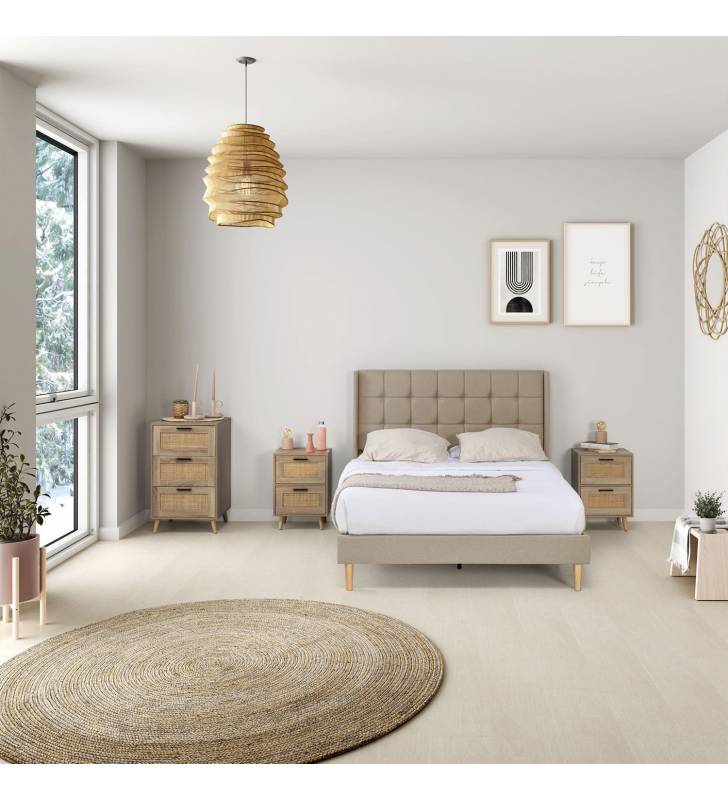 Cama Tapizada Eloise Beige Topmueble 5