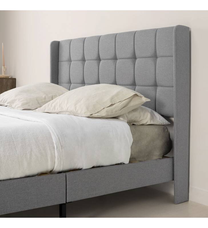 Cama Tapizada Eloise gris claro Topmueble 1