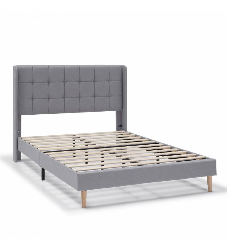 Cama Tapizada Eloise gris claro Topmueble 3