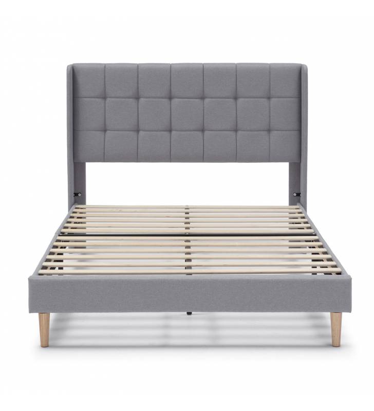 Cama Tapizada Eloise gris claro Topmueble 4