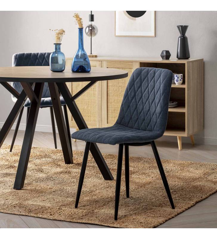 Pack 4 Sillas de Comedor Azul Alana Ambiente Top Mueble