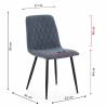 Pack 4 Sillas de Comedor Azul Alana Dimensiones Top Mueble