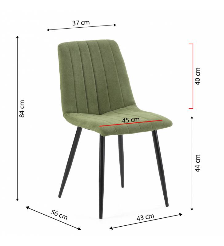 Silla de comedor Seren pack 4 uds. Color verde Topmueble 4