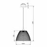 Lampara bambu techo Ragna 30 cm medidas