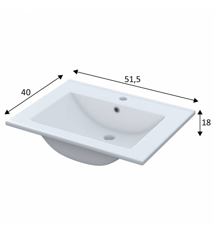Mueble bano Levis con lavabo ceramica 1