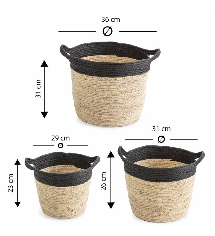 Set de 3 cestas de fibras vegetales Osi Topmueble 4