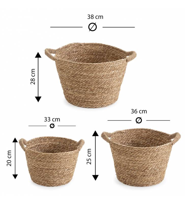 Set de 3 cestas de fibras vegetales Aria Topmueble 4