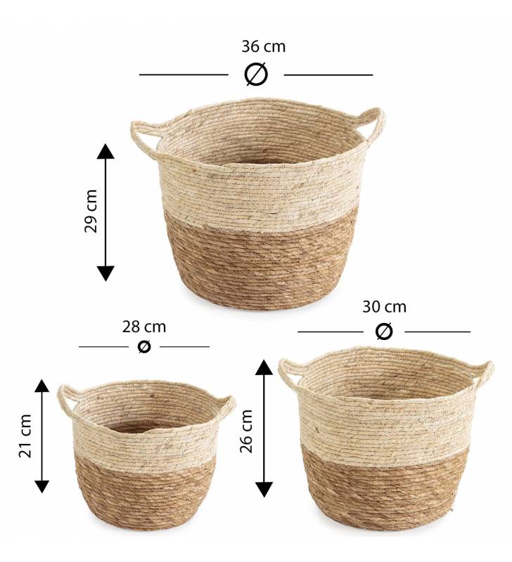 Set de 3 cestas de fibras vegetales Tao Topmueble 3