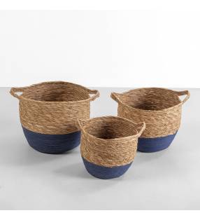 Set de 3 cestas de fibras vegetales Lian Topmueble 1