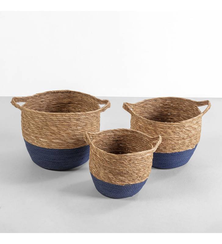 Set de 3 cestas de fibras vegetales Lian Topmueble 1