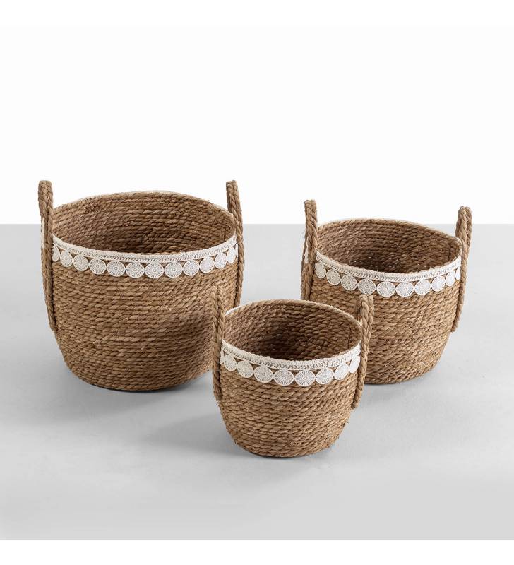 Set de 3 cestas de fibras vegetales Yuli Topmueble 1