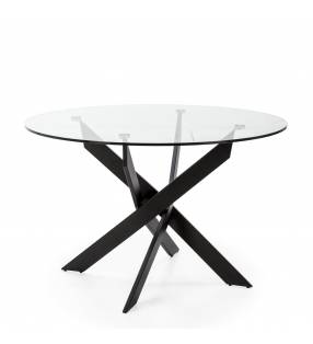 Mesa Redonda 120 cm Negra Rotenburg Top Mueble