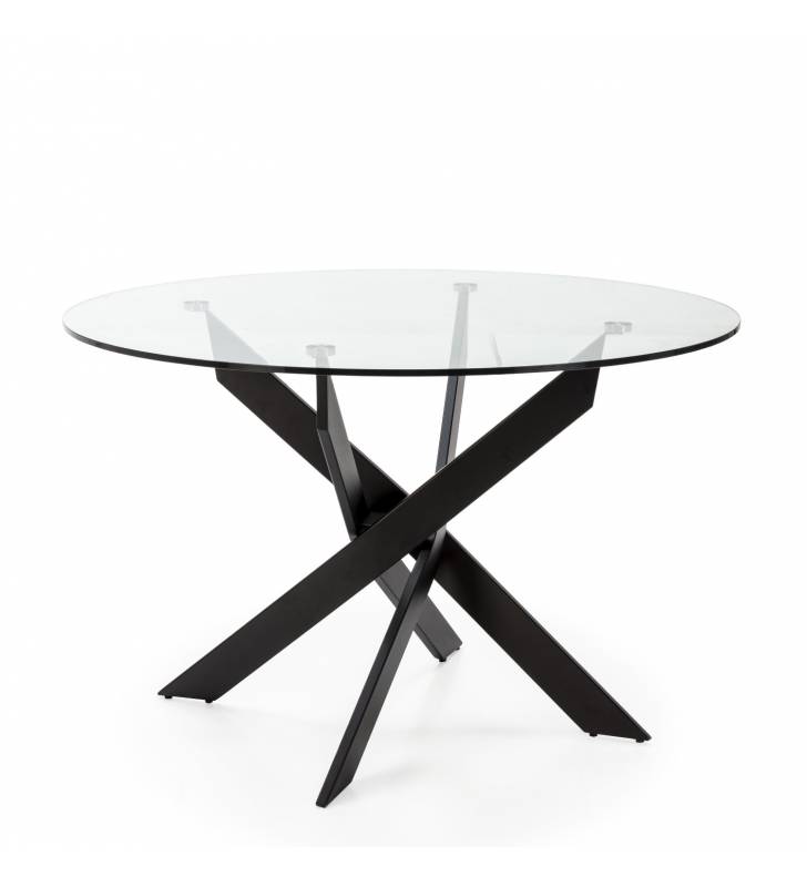 Mesa Redonda 120 cm Negra Rotenburg Top Mueble