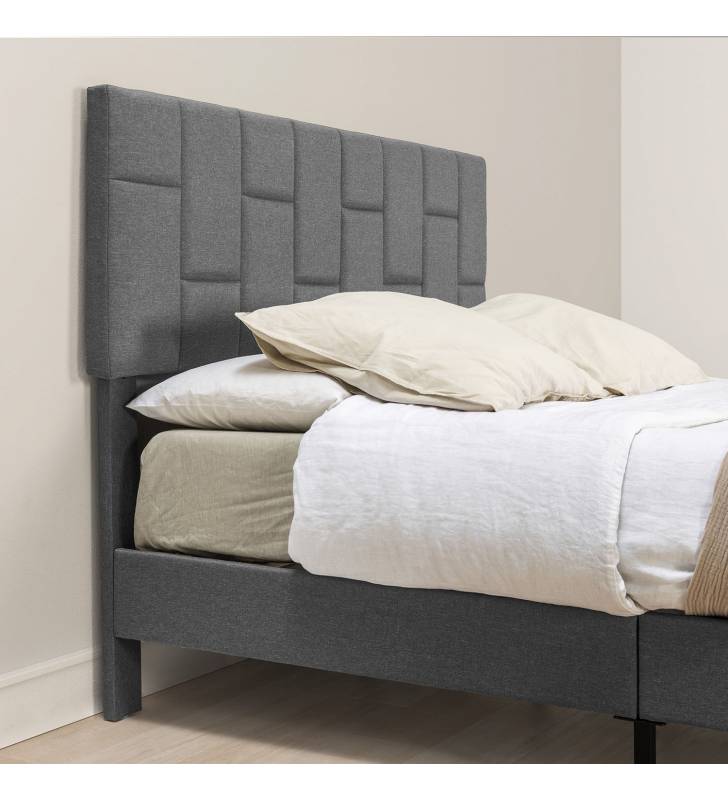 Cama Tapizada Sherezade color gris oscuro Topmueble