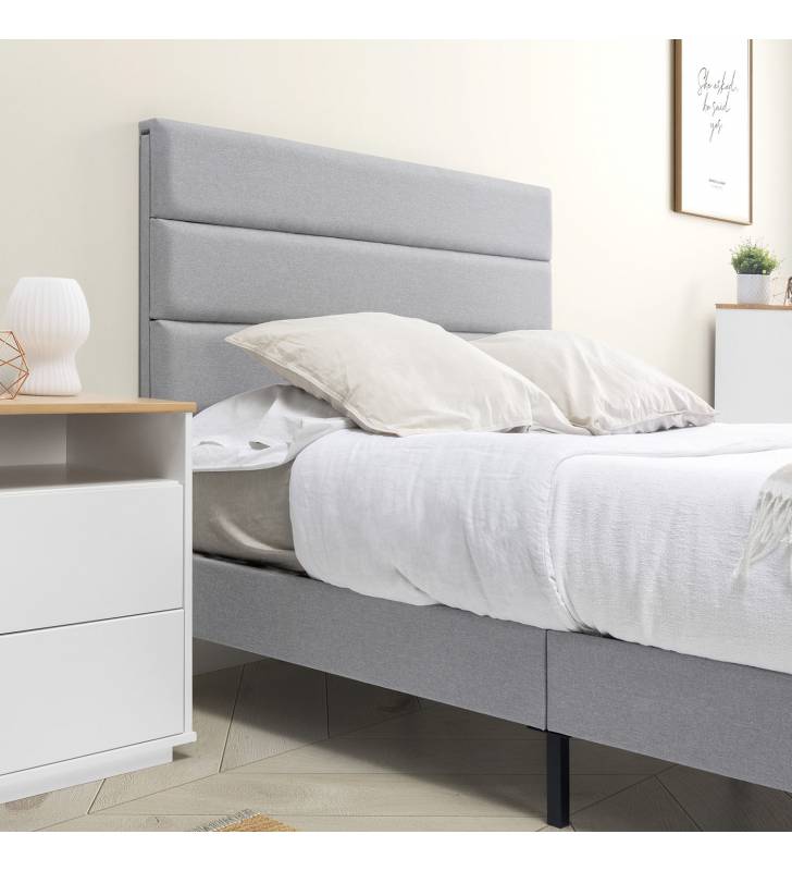 Cama tapizada Adriana color gris Topmueble 5