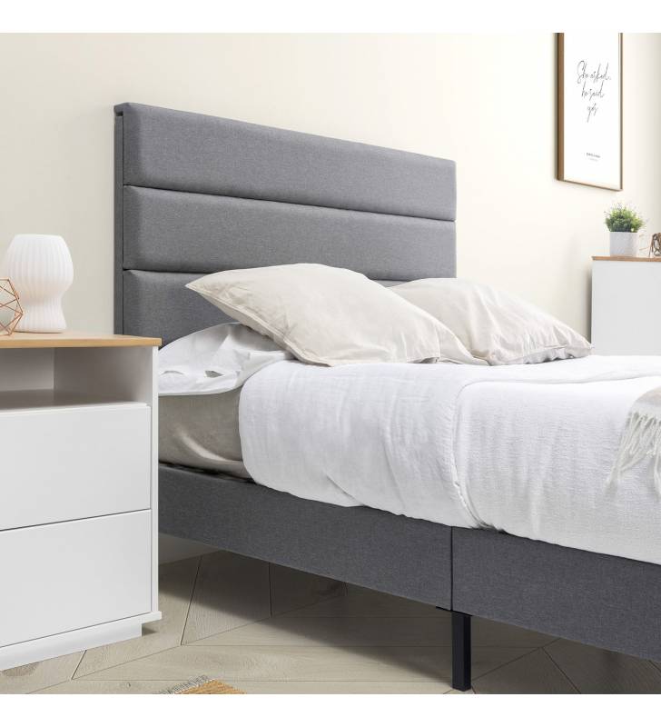 Cama tapizada Adriana gris oscuro 5