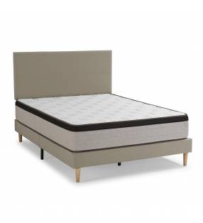 Pack Base Tapizada + Cabezal Andrea Topmueble beige 1