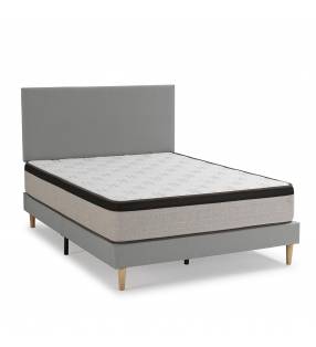 Pack Base Tapizada + Cabezal Andrea gris claro 1