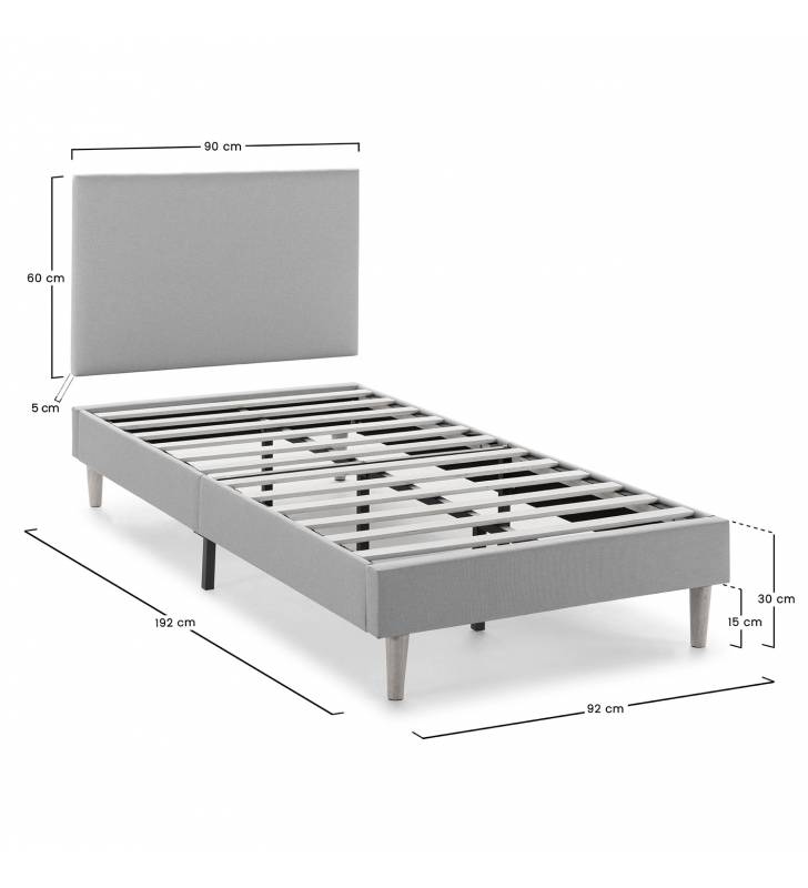 Pack Base Tapizada + Cabezal Andrea Topmueble medidas 4
