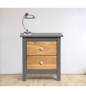 Mesita de noche Bonnie 2c Gris antracita Topmueble