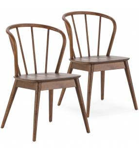 Silla de comedor Hilda pack de 2 Topmueble color nogal