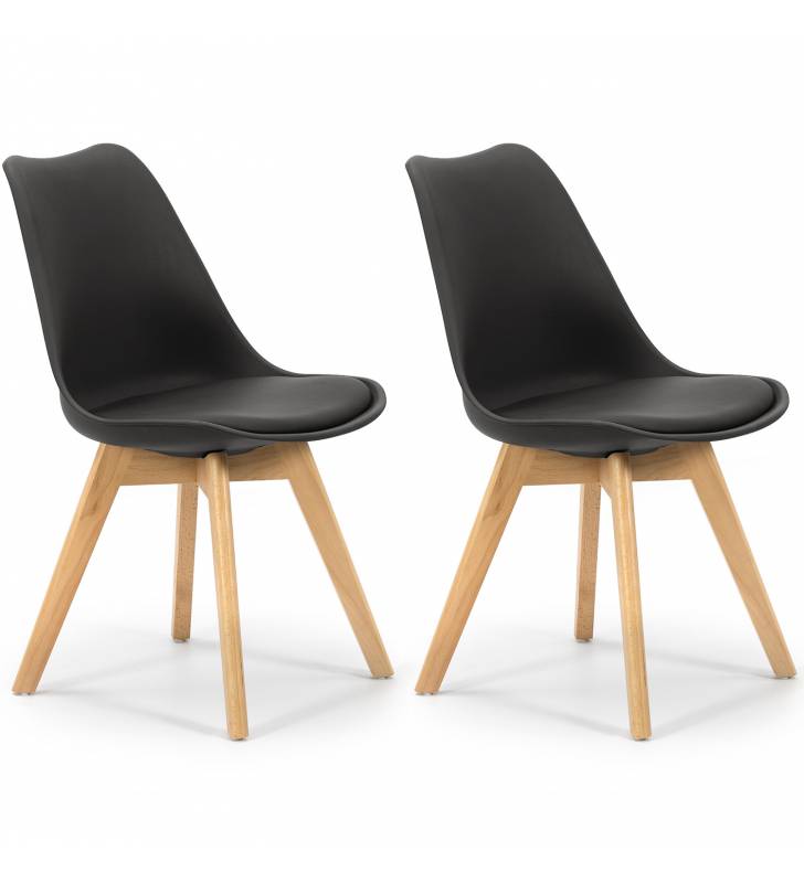 Pack 2 Sillas Comedor Negro Klara Top Mueble