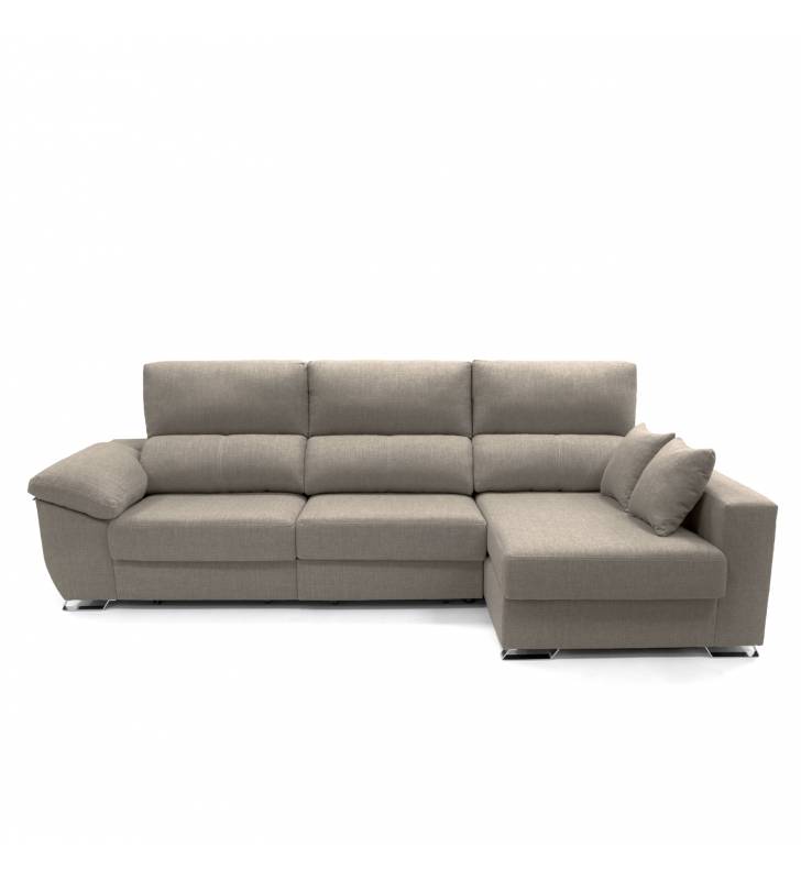 Sofa chaise longue 3 plazas Cancun color marron derecha