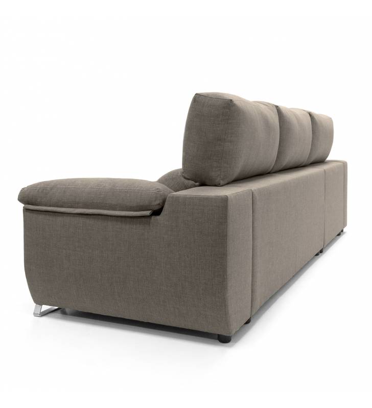 Sofa chaise longue 3 plazas Cancun color marron derecha 3