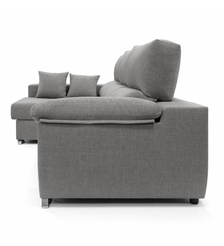 Sofa chaise longue 3 plazas Cancun color gris derecha 3