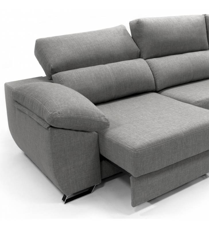 Sofa chaise longue 3 plazas Cancun color gris derecha 4