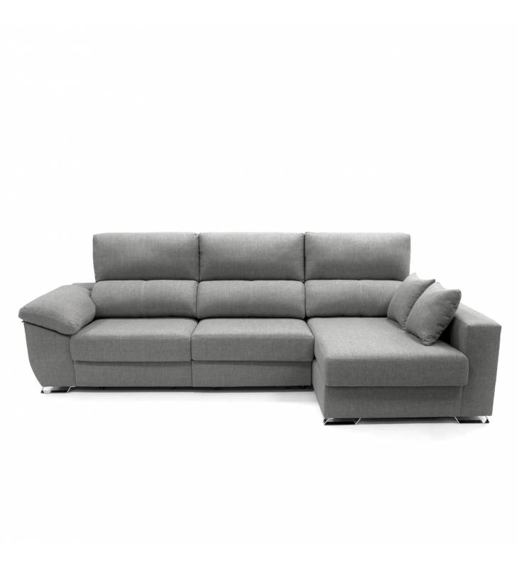 Sofa chaise longue 3 plazas Cancun color gris derecha