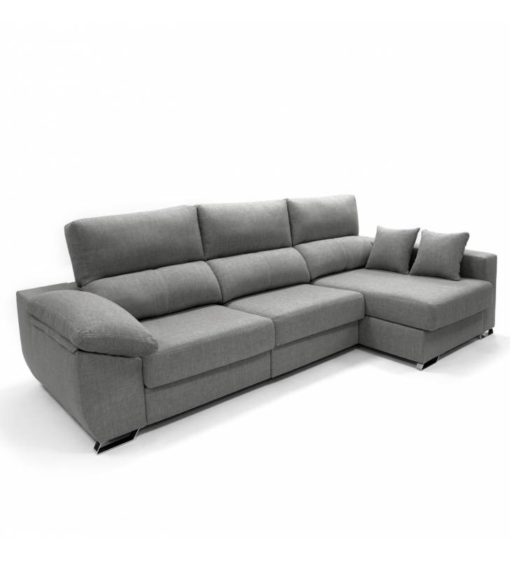 Sofa chaise longue 3 plazas Cancun color gris derecha 1