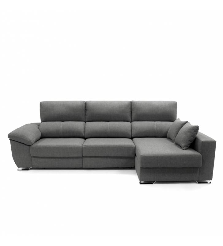 Sofa chaise longue 3 plazas Cancun color gris oscuro derecha
