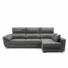 Sofa chaise longue 3 plazas Cancun color gris oscuro derecha