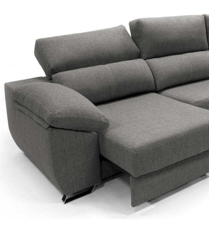 Sofa chaise longue 3 plazas Cancun color gris oscuro derecha 4