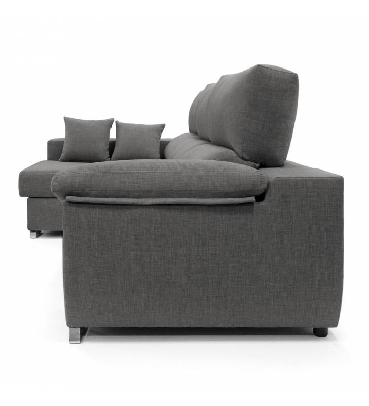 Sofa chaise longue 3 plazas Cancun color gris oscuro derecha 3