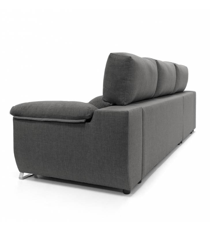 Sofa chaise longue 3 plazas Cancun color gris oscuro derecha 2