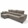 Sofa chaise longue 3 plazas Cancun izquierda color marron 1