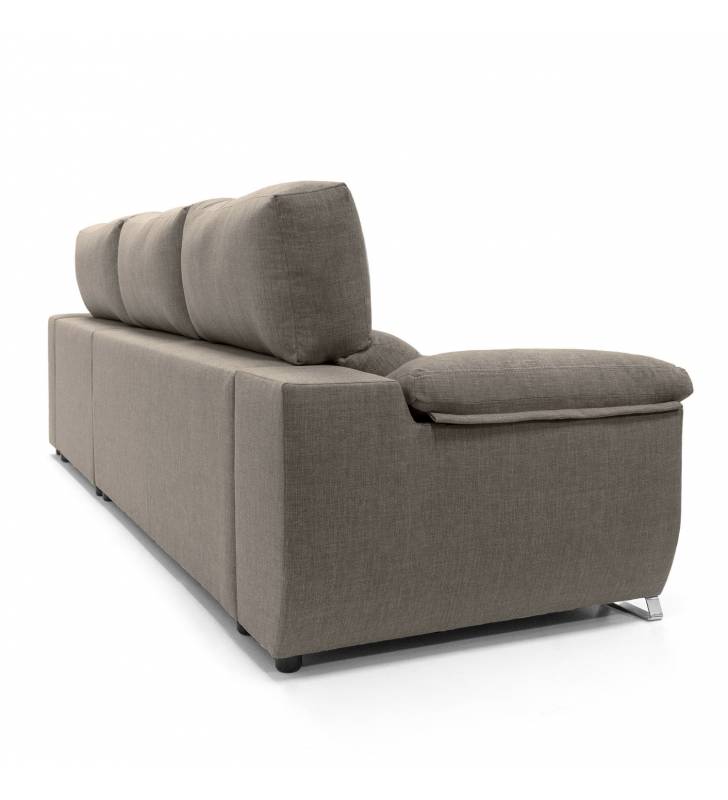 Sofa chaise longue 3 plazas Cancun izquierda color marron 3