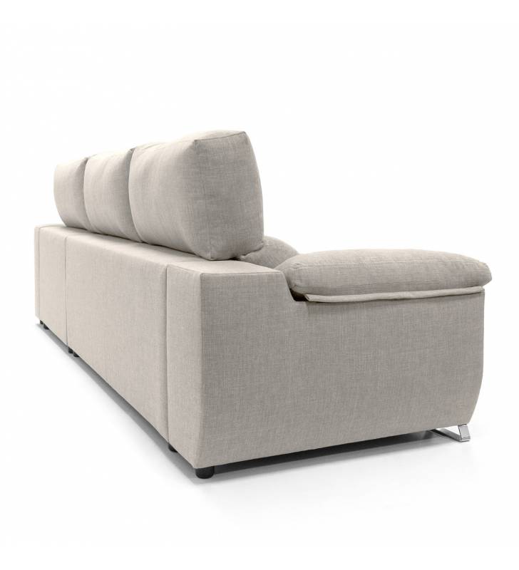 Sofa chaise longue 3 plazas Cancun izquierda color beige 3