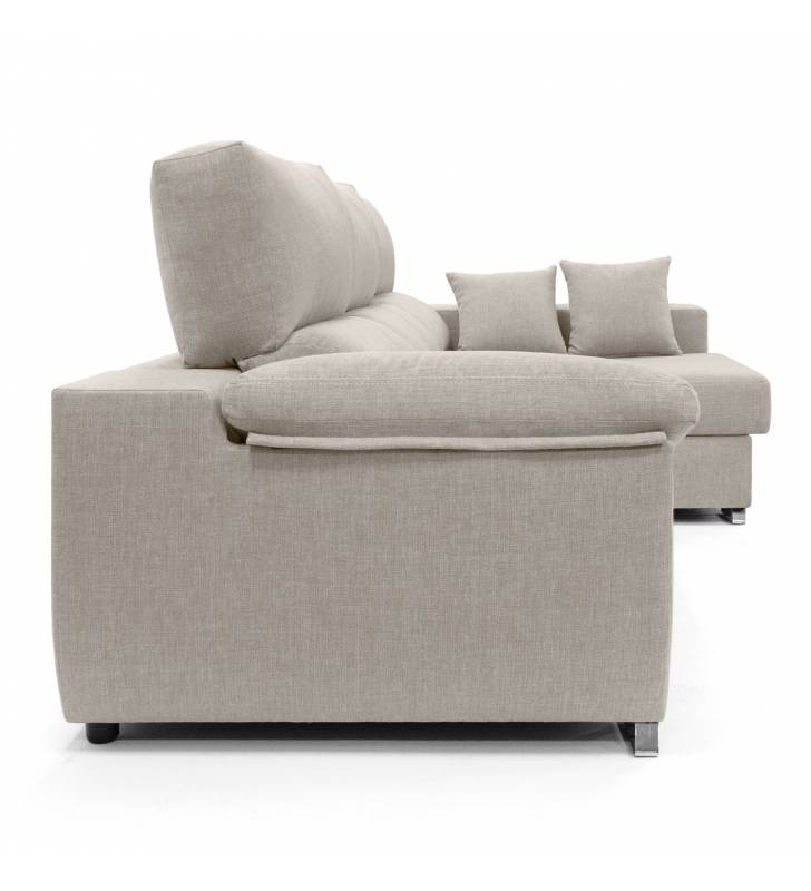 Sofa chaise longue 3 plazas Cancun izquierda color beige 2