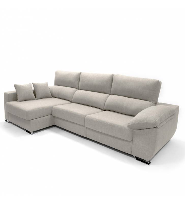 Sofa chaise longue 3 plazas Cancun izquierda color beige 1