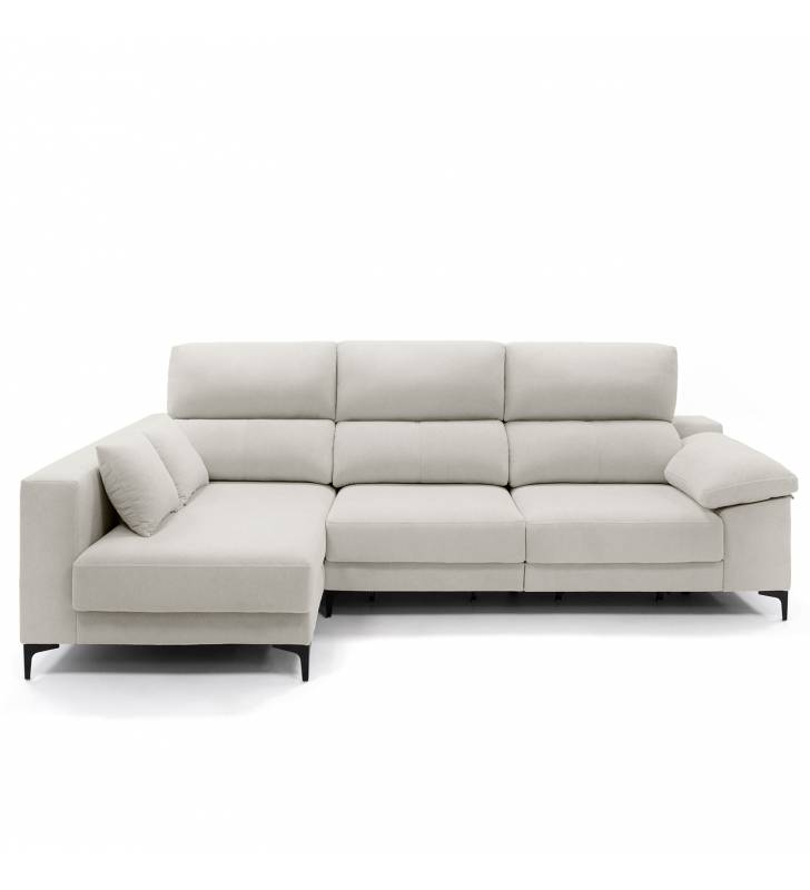 Sofa con chaise longue Ness beige claro lado izquierdo 1