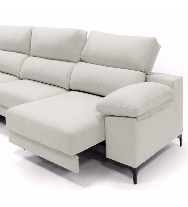 Sofa con chaise longue Ness beige claro lado izquierdo 2