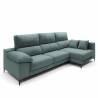 Sofa con chaise longue Ness verde 1
