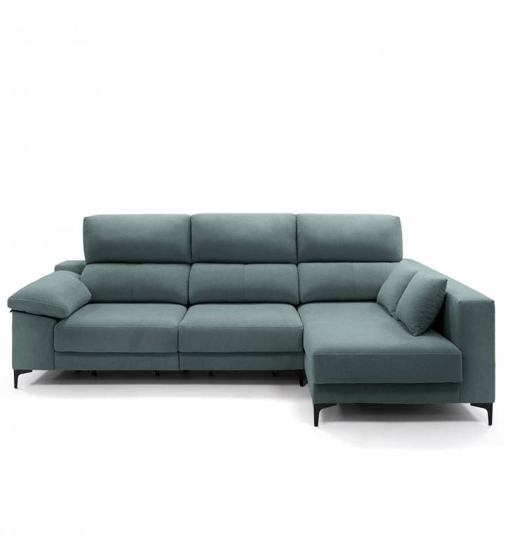 Sofa con chaise longue Ness verde