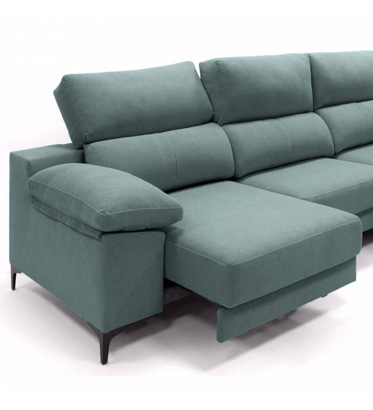 Sofa con chaise longue Ness verde 2